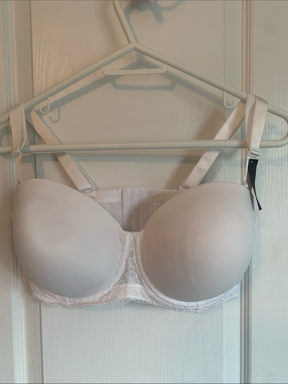 Addition Elle White Lace-Trim Convertible Strapless Bra